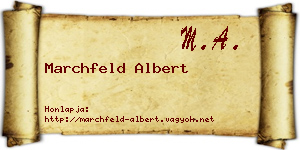 Marchfeld Albert névjegykártya